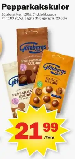 Pekås Göteborgs Kex pepparkakskulor erbjuda