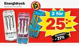 Pekås Monster energidryck erbjuda