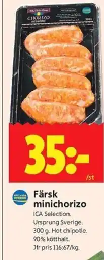 ICA Kvantum Färsk minichorizo erbjuda