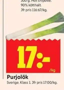 ICA Kvantum Purjolök erbjuda