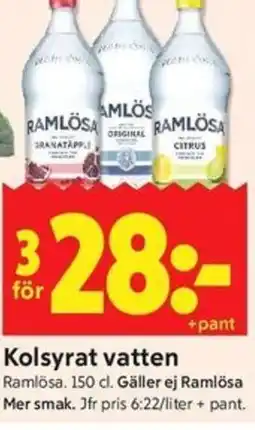 ICA Kvantum Kolsyrat vatten erbjuda