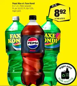 Calle Pepsi Max el. Faxe Kondi erbjuda