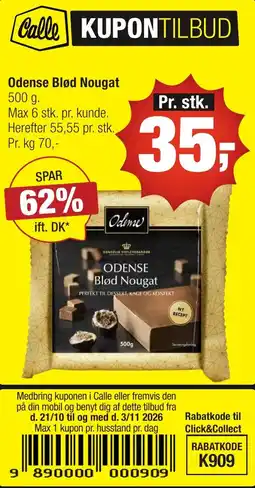 Calle Odense Blød Nougat erbjuda