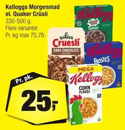Calle Kelloggs morgenmad el. quaker cruesli erbjuda