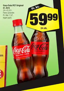 Calle Coca Cola PET Original el. Zero erbjuda