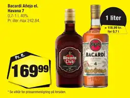 Calle Bacardi Añejo el. Havana 7 erbjuda