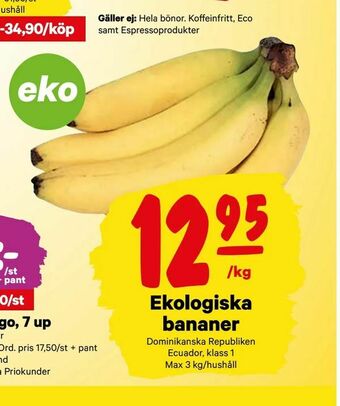 City Gross Ekologiska bananer erbjuda