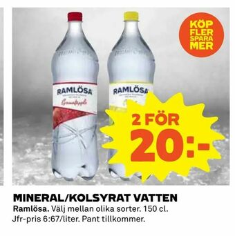 Coop Daglivs Mineral/kolsyrat vatten erbjuda