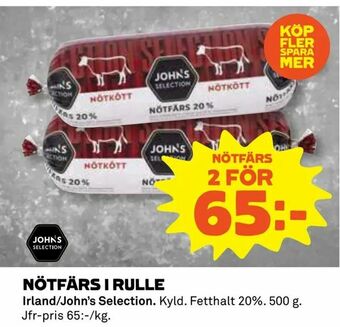 Coop Daglivs Nötfärs i rulle erbjuda