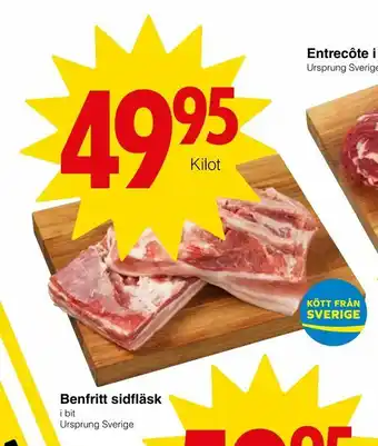 Matöppet Benfritt sidfläsk erbjuda
