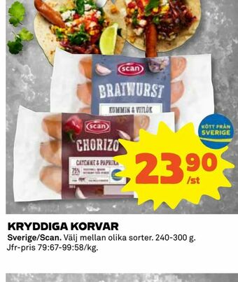 Coop Kryddiga korvar erbjuda
