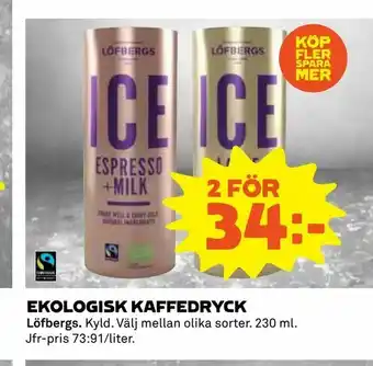 Coop Ekologisk kaffedryck erbjuda