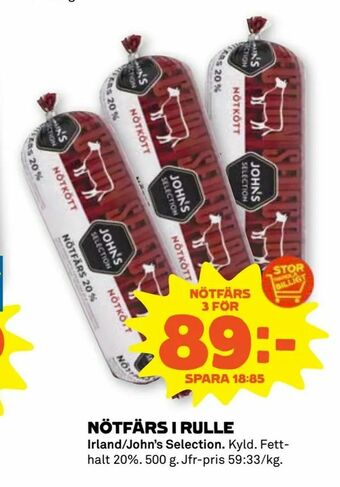 Stora Coop Nötfärs i rulle erbjuda