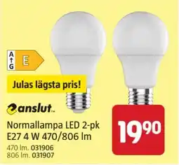 Jula anslut normallampa led 2-pk erbjuda
