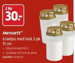 Jula Menuett gravljus med lock erbjuda
