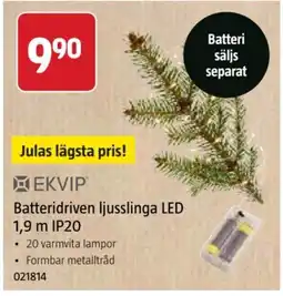 Jula Ekvip batteridriven ljusslinga led erbjuda