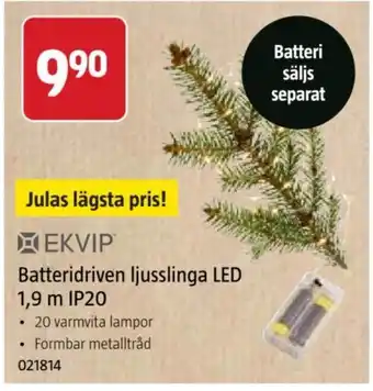 Ekvip batteridriven ljusslinga led