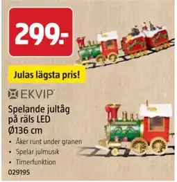 Jula Ekvip spelande jultåg på räls led erbjuda