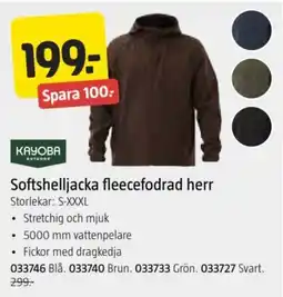 Jula Kayoba softshelljacka fleecefodrad herr erbjuda