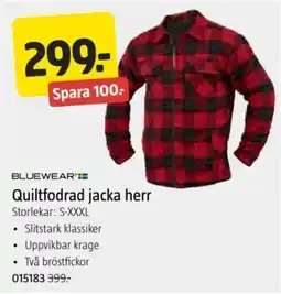 Jula Bluewear quiltfodrad jacka herr erbjuda