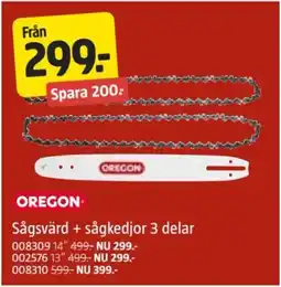 Jula Oregon sågsvärd + sågkedjor 3 delar erbjuda
