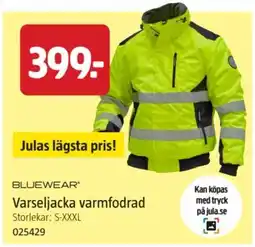 Jula Bluewear varseljacka varmfodrad erbjuda