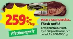 Stora Coop Färsk oxfile erbjuda