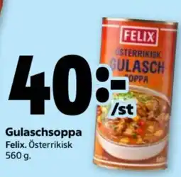 Stora Coop Felix gulaschsoppa erbjuda