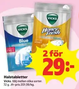 Stora Coop Vicks halstabletter erbjuda