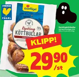Stora Coop Kronfågel Kycklingköttbullar erbjuda