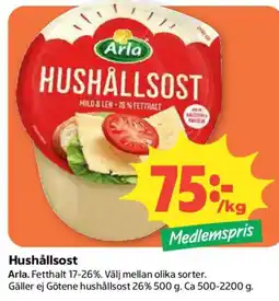 Coop Arla hushållsost erbjuda