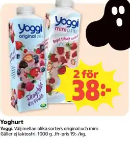 Coop Yoggi yoghurt erbjuda
