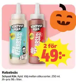 Coop Schysst Käk Kebabsås erbjuda