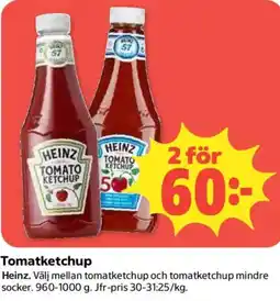 Coop Heinz tomatketchup erbjuda