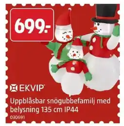 Jula Ekvip uppbåsbar snögubbefamilj med belysning erbjuda