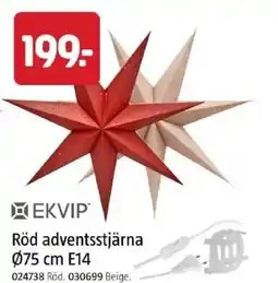 Jula Ekvip röd adventsstjärna erbjuda