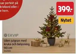 Jula Ekvip liten julgran med kruka och belysning erbjuda