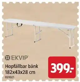 Jula Ekvip hopfällbar bänk erbjuda