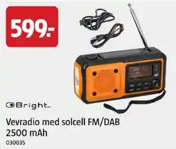 Jula Bright Vevradio med solcell FM/DAB 2500 mAh erbjuda