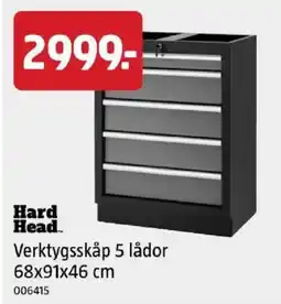 Jula Hard Head verktygsskåp 5 lådor erbjuda