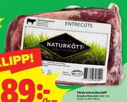 Coop Forum Naturkott entrecote/biff erbjuda