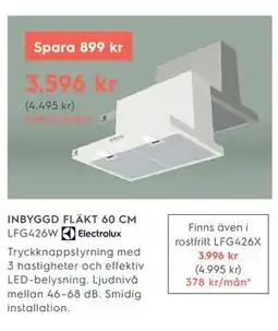 Electrolux Home INBYGGD FLÄKT 60 CM erbjuda