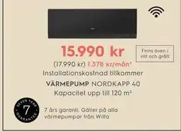 Electrolux Home VÄRMEPUMP NORDKAPP 40 erbjuda