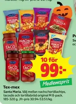 Stora Coop Tex-mex, Medlemspris erbjuda