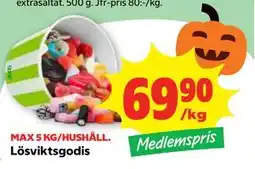Stora Coop Lösviktsgodis, Medlemspris erbjuda