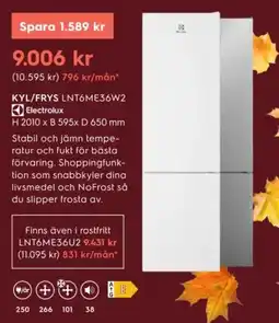 Electrolux Home Electrolux kyl/frys LNT6ME36W2 erbjuda