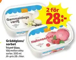 Stora Coop Gräddglass/ sorbet erbjuda