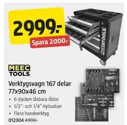 Jula Verktygsvagn 167 delar 77x90x46 cm erbjuda