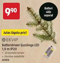 Jula Batteridriven ljusslinga LED 1,9 m IP20 erbjuda