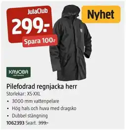 Jula Pilefodrad regnjacka herr erbjuda